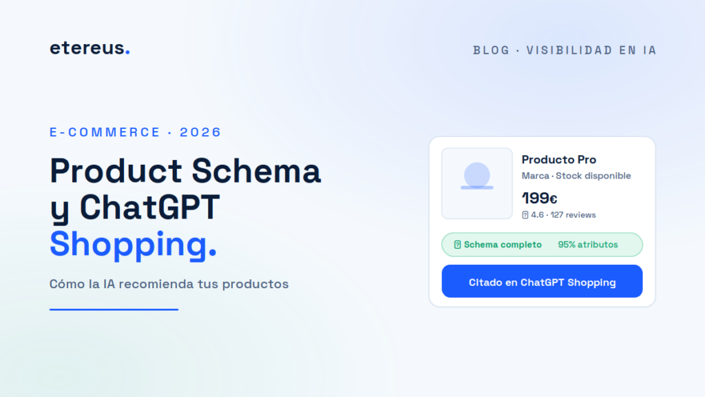 Ficha de producto con schema completo citada en ChatGPT Shopping - Etereus